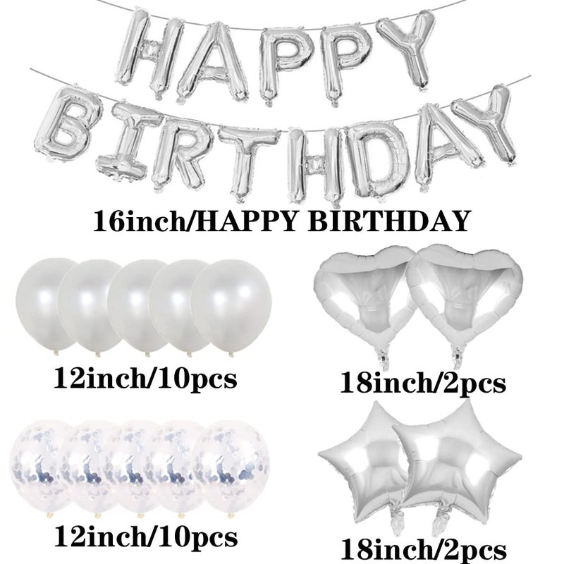 ZSNWGZ Sweet 17th Birthday Decorations Party Supplies,Silver Number 17 Balloons,17th Foil Mylar Balloons Latex Balloon Decoration,17th Birthday for Women,Men,Photo Props - Image 3